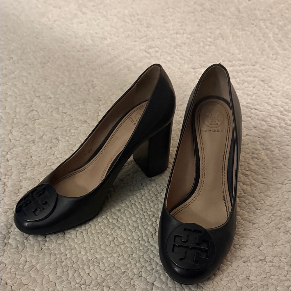 Tory Burch Black Leather Heels